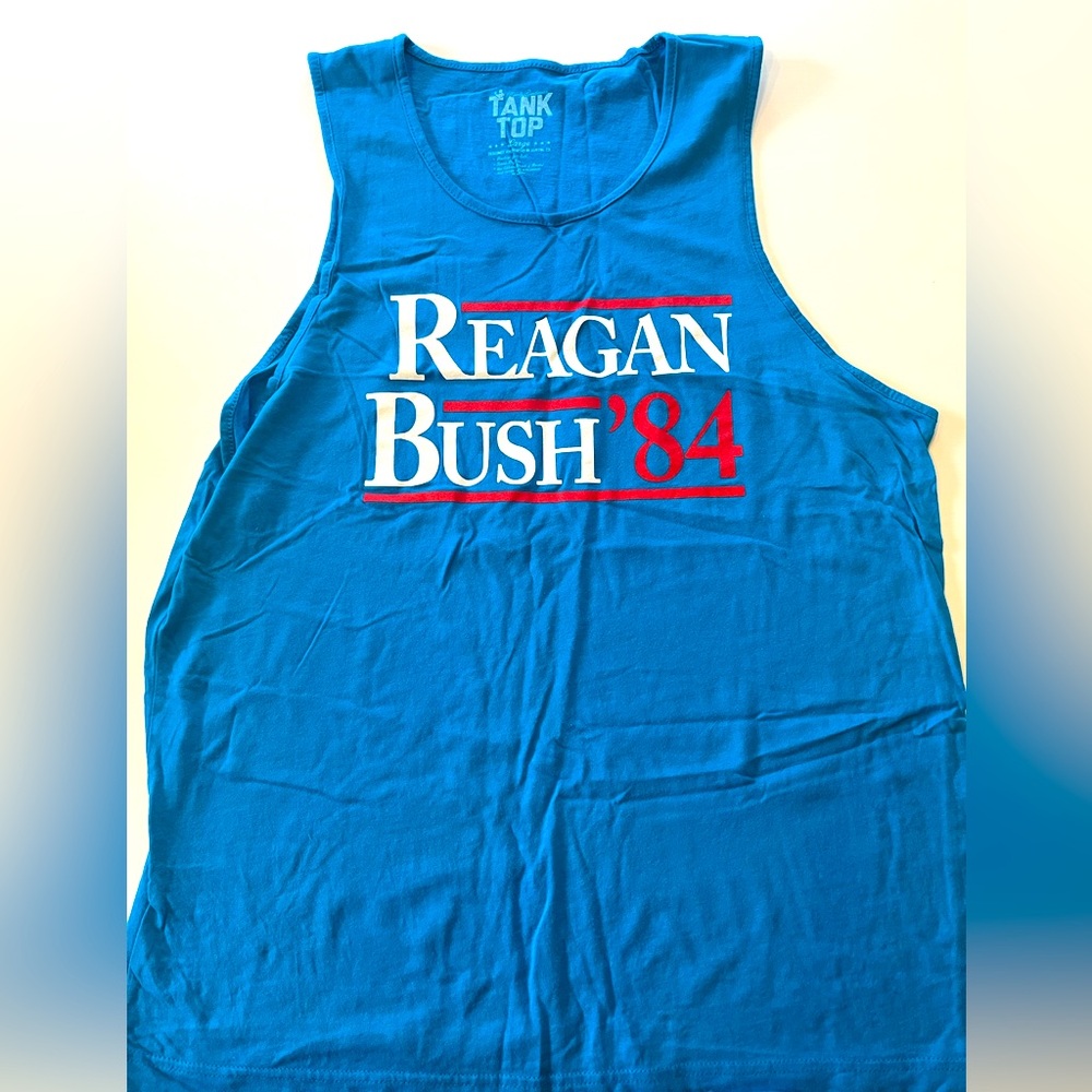 Blue Reagan Bush '84 Tank Top